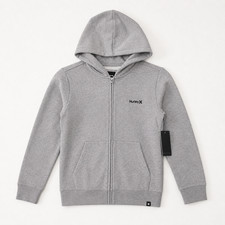 Boys Full ZIp Hoodie Hurley Jacket Soft Fleece Pockets Gray size Medium 10-11 yo