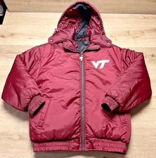 Virginia Tech Hokies Vintage Pro Player Jacket Mens M Coat Puffer Reversible