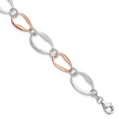 Sterling Silber roséplattiert mit 1 Zoll ext. Gliederarmband