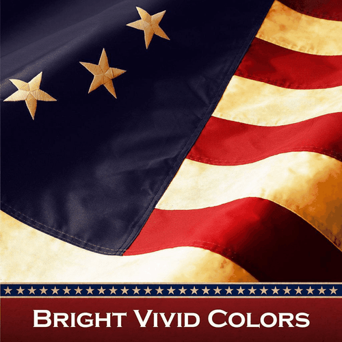 Confezione da 10: Betsy Ross TeaStained Flag 1x1,5 piedi ToughWeave Pro Series Palo - Foto 4 di 8