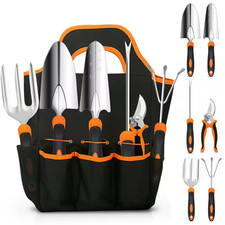 7-Piece Heavy Duty Stainless Steel Gardening Tool Set with Non-Slip Rubber Grip