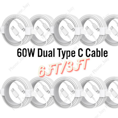 10 Pack PD 60W Fast Charger Cord USB-C to USB-C Cable For Samsung iPhone 15 16