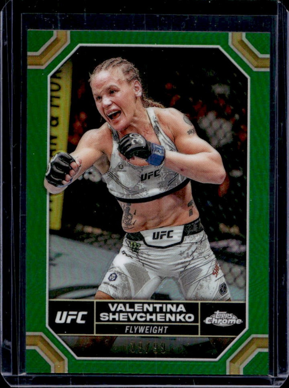 2024 Topps Chrome UFC Valentina Shevchenko Green Refractor #/99