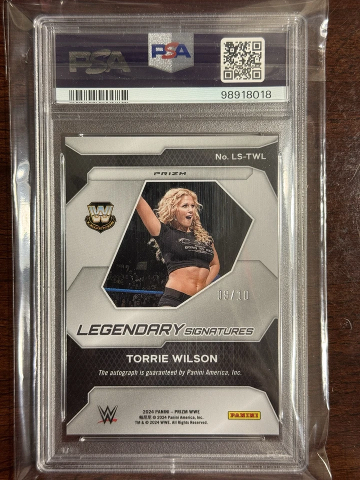 2024 PANINI PRIZM WWE LEGEND SIGNATURES GREEN PULSAR TORRIE WILSON 9/10 PSA 8 - Image 2 of 2