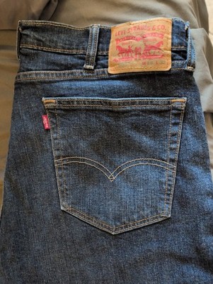 Levis 502 Jeans Mens 38x30 Blue Dark Wash Regular Fit Tapered Denim Pants Casual