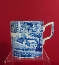 Antique Blue and White Transfer Printed Coffee Can