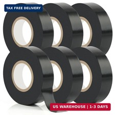 6 Pack Black Electrical Tape, 66 Ft Waterproof Electric Tape Black High Temperat