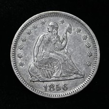 1856 25c Seated Liberty Silver Quarter