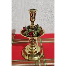 Virginia Metalcrafters Brass Candlestick Holder Ralph Lauren Christmas Colonial 
