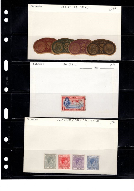 BH GOLDPATH: BAHAMAS STAMP, CAT VALUE $8.95, #284-87, #96, #101 BHS_001_153_16