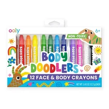 Ooly Multicolored Body Paint Kit 12 Twist Crayons Safe for Kids Face Art
