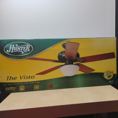 Hunter The Vista 52 In. Iron Ceiling Fan With Globe Light