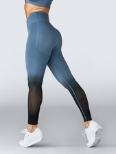 SHEFIT Luxe Seamless Leggings Washed Denim Ombre Bottoms Comfortable Fit