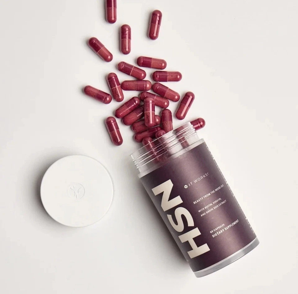 ¡Funciona! Cabello Piel Uñas Biotina Queratina Nuevo Diseño Botella 60 Cápsulas Foto 4 de 4