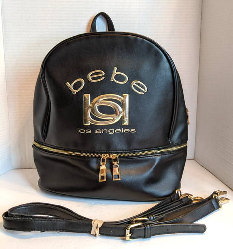 Bebe Kayla Backpack Bag Faux Leather Black 12 Inches