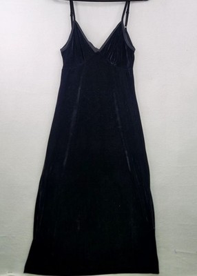 Band Of The Free Velvet Midi Slip Dress XS Black Whimsical Dark Fairy Cocktail