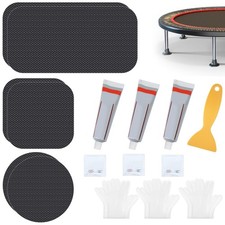 Trampoline Patch Repair Kit 3 Sizes Patches  Mat Black