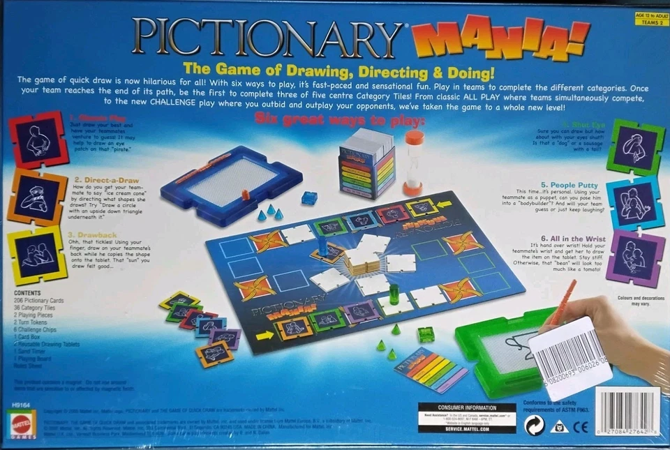 MATTEL Pictionary Mania! Board Game (2005) - Brand New and Sealed - Image 2 of 3