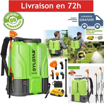 Pulvérisateur électrique à dos 16 L SYLSTAR 8,3 bar 5 buses - Photo 1/4