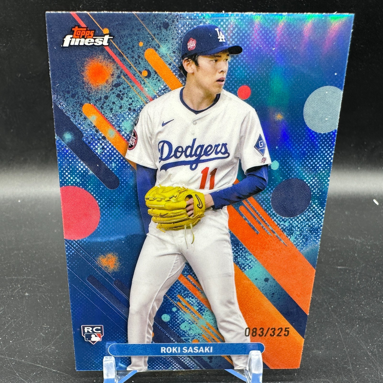 Roki Sasaki Rookie Sky Blue Refractor /325 2025 Topps Finest #40 RC Dodgers