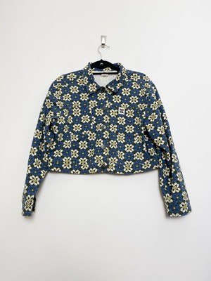 Lucy and Yak Roxy Cropped Jacket Size Medium Echo Print Pockets  