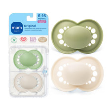 Original Baby Pacifier 6-16 Mths, Skin Soft Silicone Nipple, 2 Pack