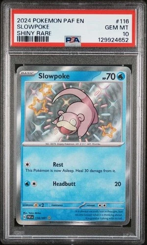 Pokemon TCG Slowpoke 116/091 S&V: Paldean Fates Shiny Rare PSA 10 Gem Mint