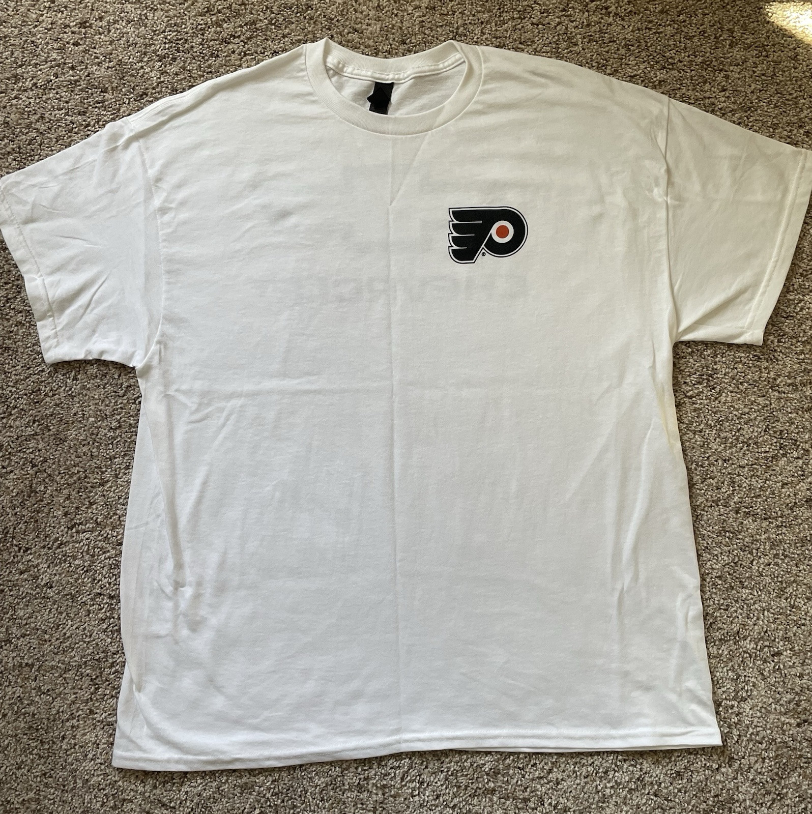 Philadelphia Flyers X Chevrolet Short Sleeve Tee Shirt Gildan Size XL Crew White