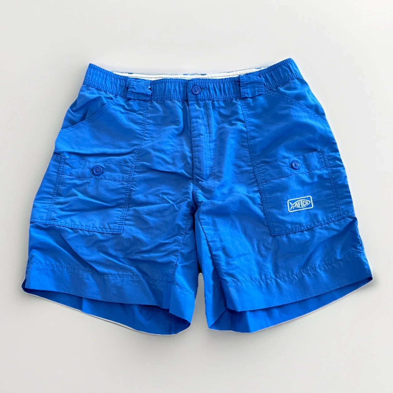 Aftco Shorts Mens 30 Bluewater Active Fit The Original Fishing Blue M01 Preppy