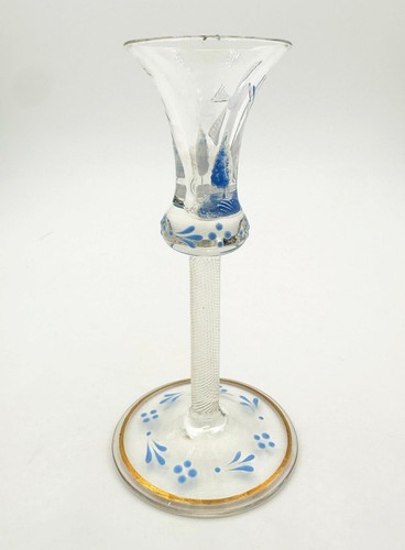 ANTIQUE CONTINENTAL DRINKING GLASS ENAMELLED WINDMILL DECORATION - Picture 4 of 15