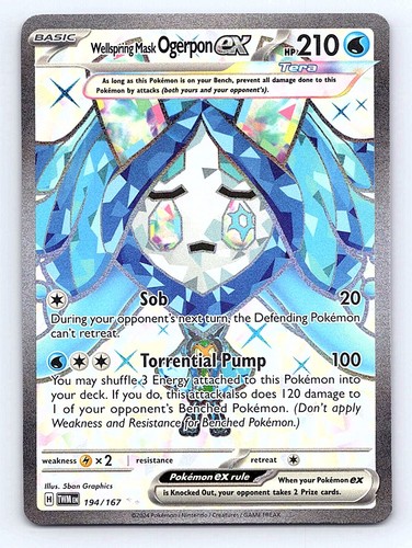 Wellspring Mask Ogerpon ex Holo Ultra Rare SV06: Twilight Masquerade 194/167 NM