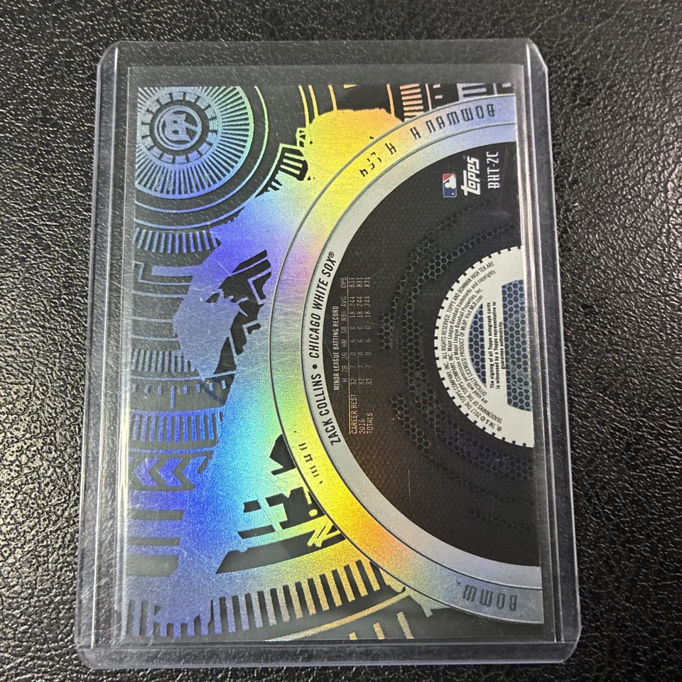 2017 Bowman High Tek - Zack Collins #BHT-ZC Green Rainbow Autographs /99 - Image 2 of 2