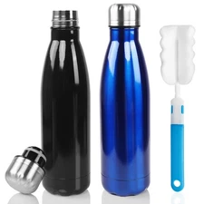 Insulated Water Bottle, 17oz Stainless Steel Water Bottles, Double Wall Vacuu...