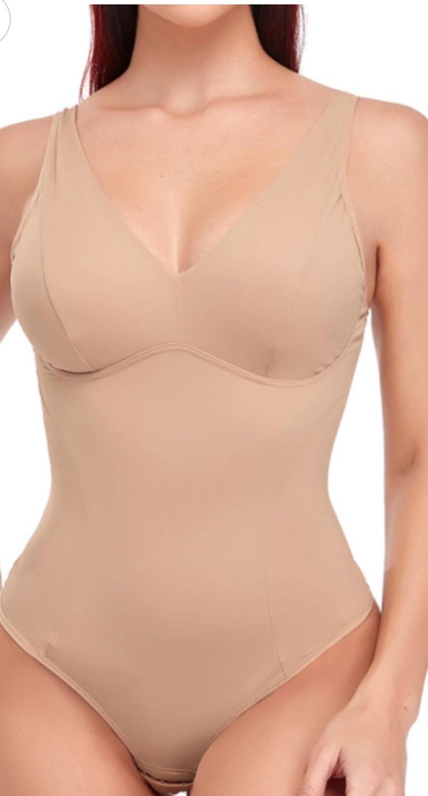 Women's Tummy Control Shapewear Bodysuit Scoop Neck Slimming Bodyshaper-image