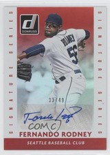 2015 Panini Donruss Signature Series Red 33/49 Fernando Rodney #38 Auto 1u0