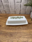 Butter Dish w/Lid Vintage Pyrex Green Spring Blossom Crazy Daisy 72-B