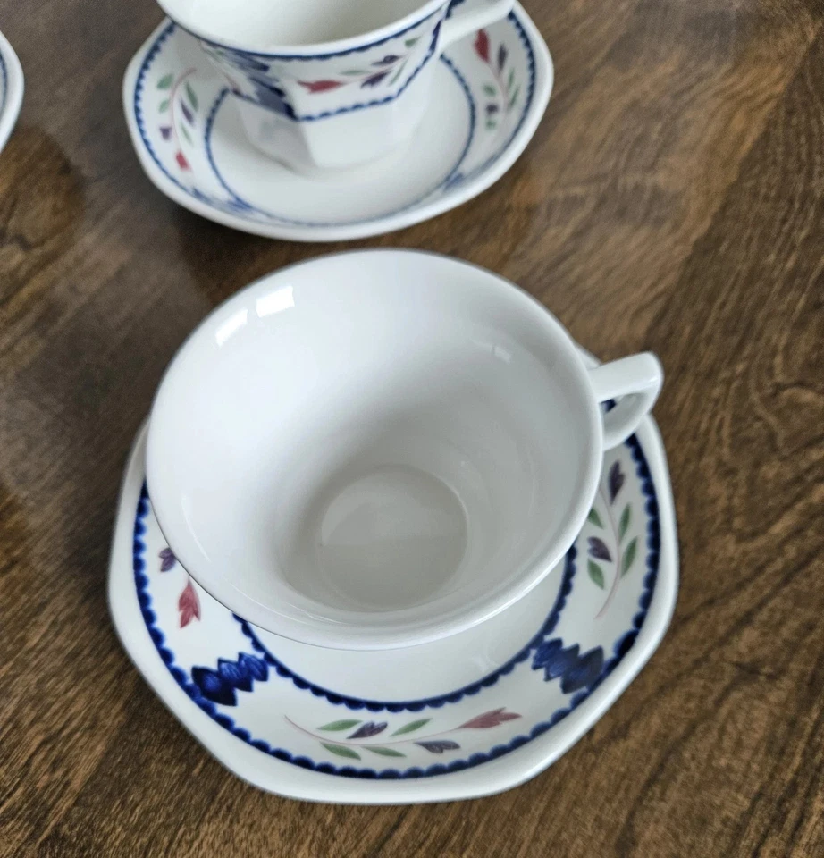 Vintage Adams Ironstone "Lancaster" Pattern Lot Of 4 Cups & Saucers - Image 3 of 4