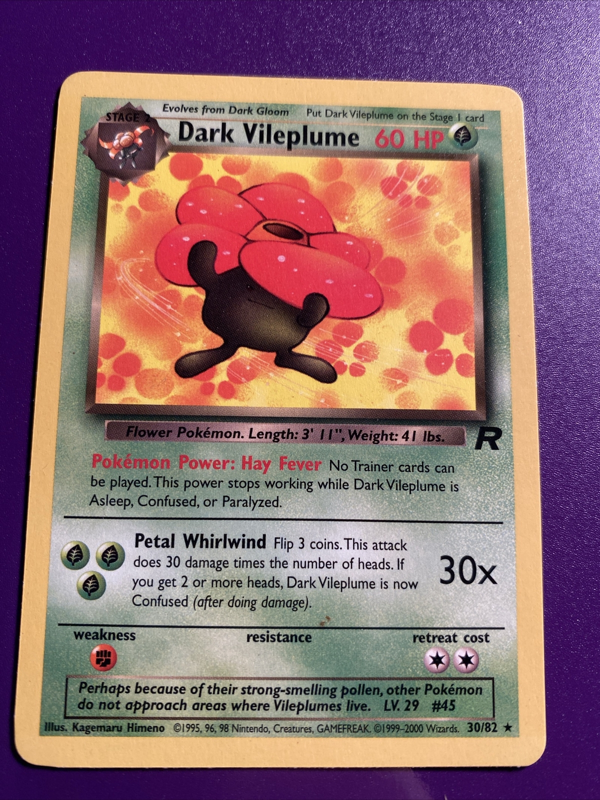 Pokémon TCG Dark Vileplume Team Rocket 30 Regular Unlimited Rare