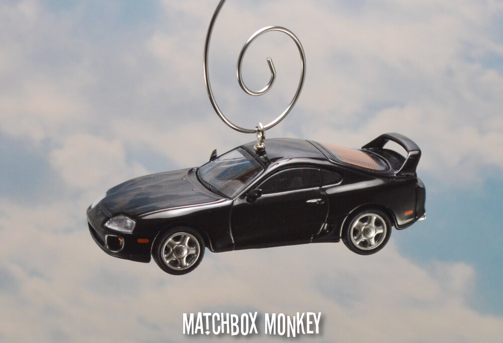 1993 Black Toyota Supra Custom Christmas Tree Ornament 1/64th