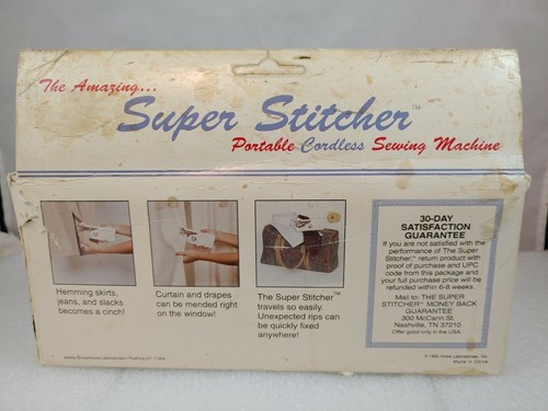 VTG Super Stitcher Cordless Sewing Machine Portable Stitch Sew Hand Held 1992 (D - Picture 2 of 4