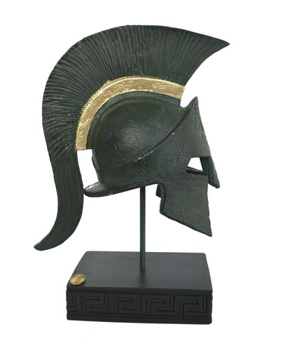 Leonidas Casco rey Spartan Hero alabastro oxidación Efecto de color bronce - Imagen 2 de 5