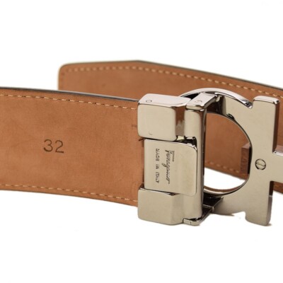 SALVATORE FERRAGAMO Men Black Briarwood GANCINI Leather Belt  display picture 1