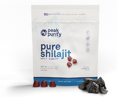 Pure Himalayan Shilajit Gummies - Energy Nootropic Focus 85+ Trace Minerals x60