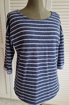 BELOVED Woman - Damen Pulli Pullover - Dunkelblau Weiß gestreift - Gr. M / L