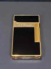 S.T. Dupont Black Gold China Lacquer Line Lighter Cigar Gas Lighter New In Box