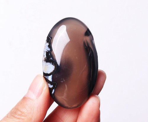 New Find Silver Light Agate Sphere Palm Heart Glow Under UV Light D012 - Picture 8 of 11