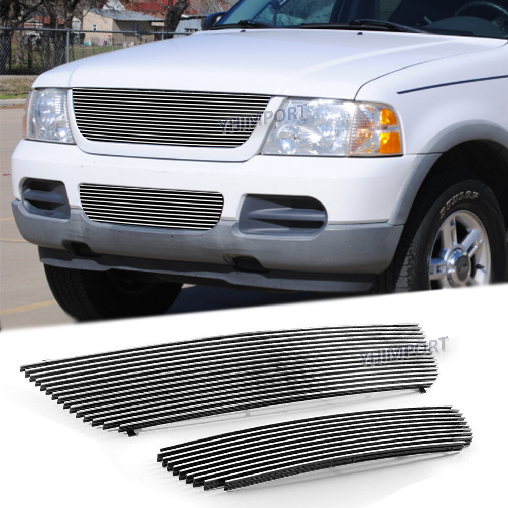2002-2005 Ford Explorer Chrome Billet Grille Upper Lower Bumper Replacement