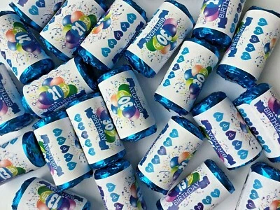 Personalised Birthday Mini Love Heart Sweets 13 16 18 21 30 40 50 60 65 70 GRBT