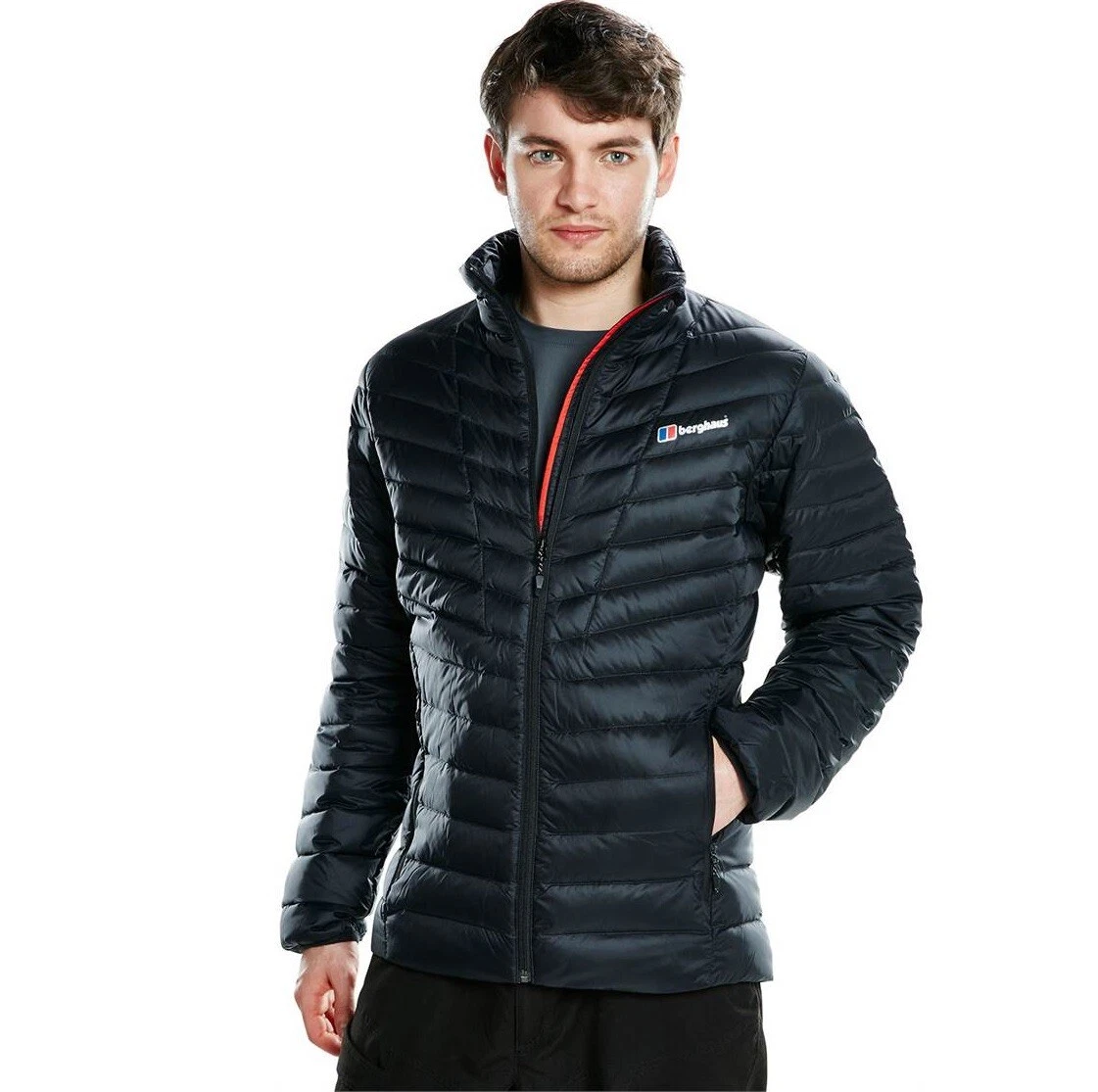 Berghaus Down Jacket Mens Size M Black Quilted Microlight Zip Outdoor