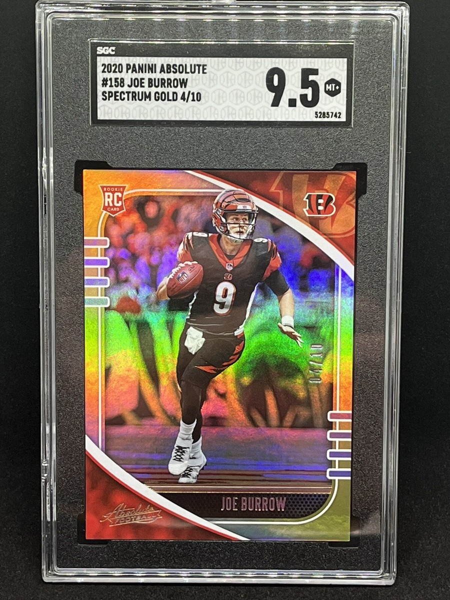 2020 Panini ABSOLUTE JOE BURROW ROOKIE RC #158 GOLD SPECTRUM 4/10